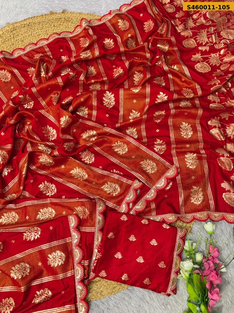 Fancy  Soft Russian Silk Saree