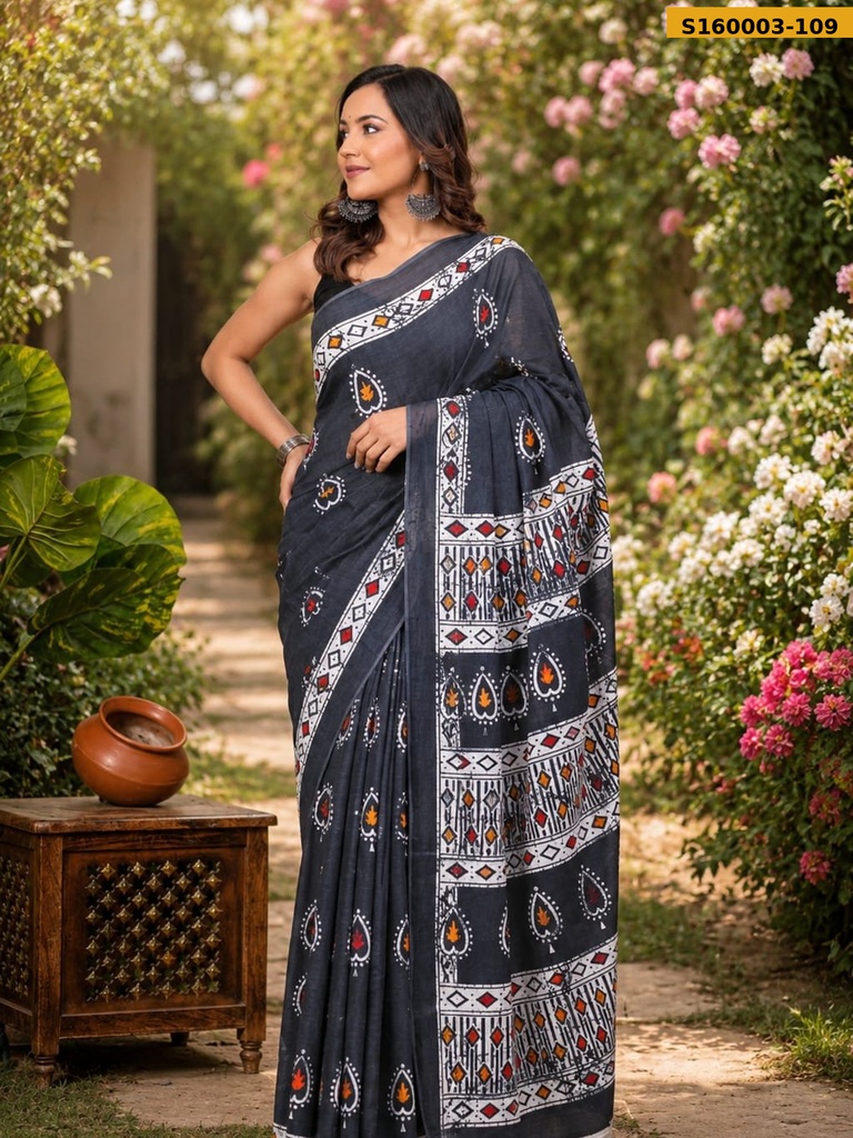 Fancy Mulmul Cotton Saree