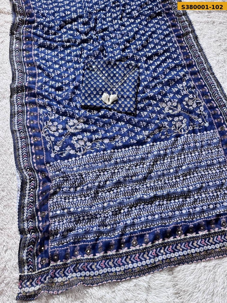 Fancy Soft Chinnon  Saree