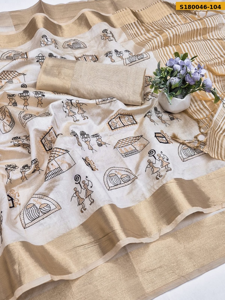 Fancy Aasami Tussar Silk Saree