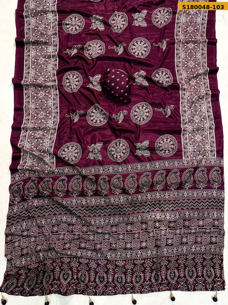 Fancy Crepe Gajji Silk Saree