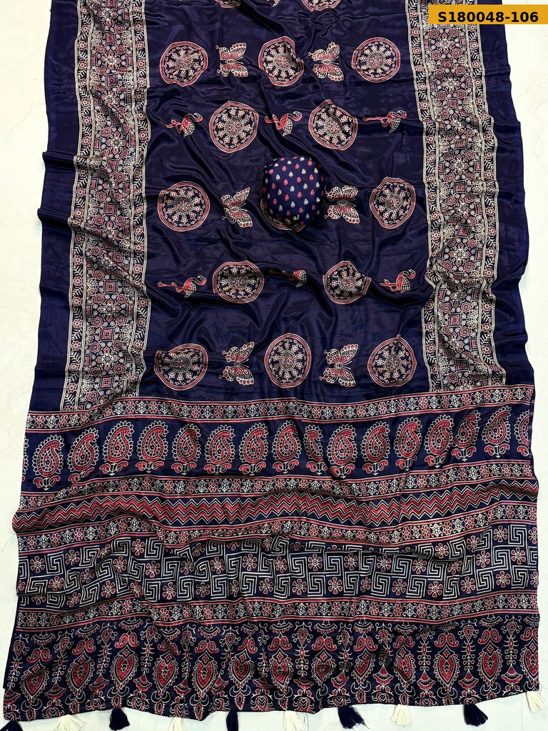 Fancy Crepe Gajji Silk Saree