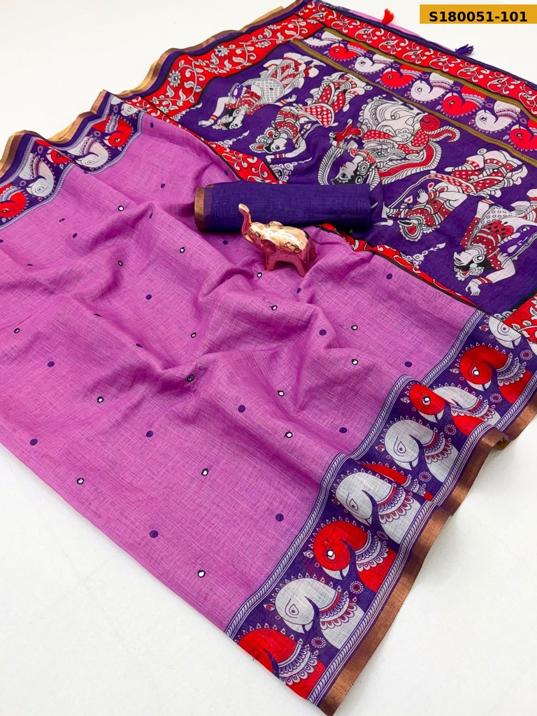 Fancy Linen Cotton Saree