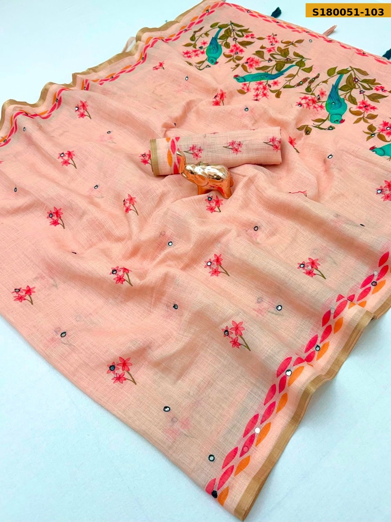 Fancy Linen Cotton Saree