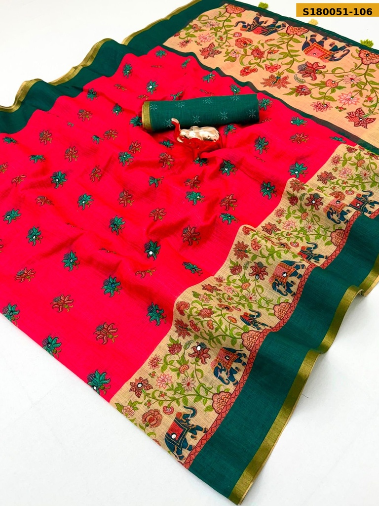 Fancy Linen Cotton Saree