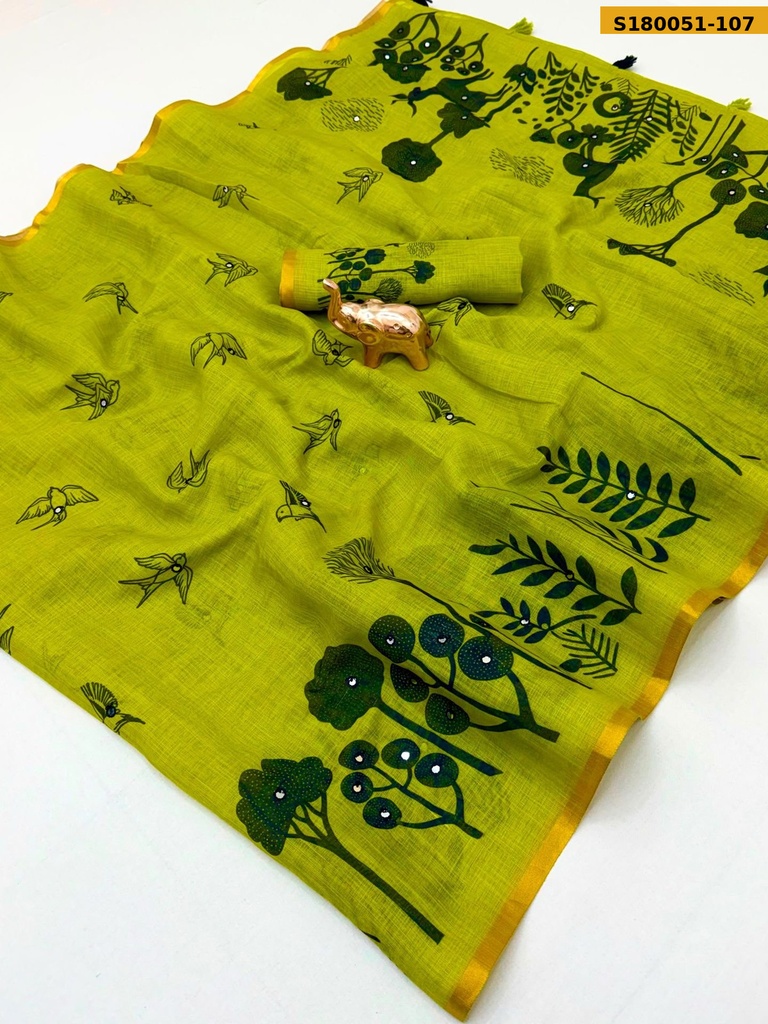 Fancy Linen Cotton Saree