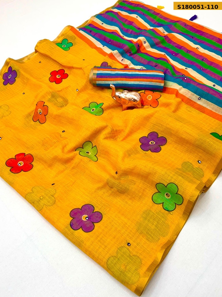 Fancy Linen Cotton Saree