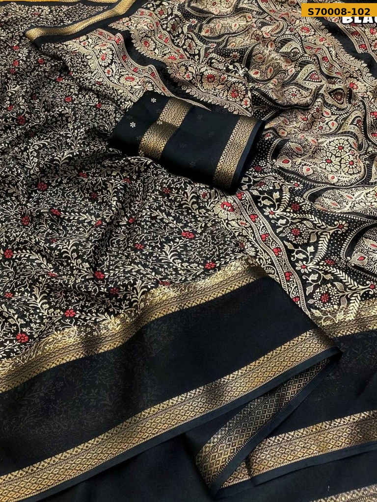 Fancy Dull Moss Chiffon Saree