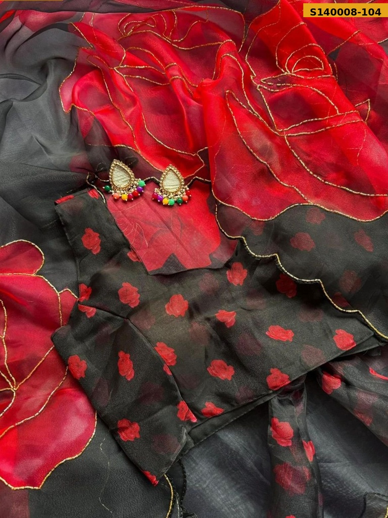 Fancy Organza Digital Printed Saree