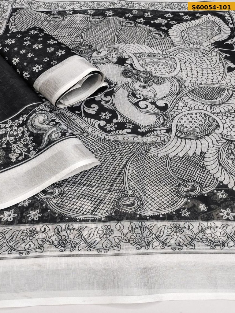 Fancy Soft Linen Cotton Saree