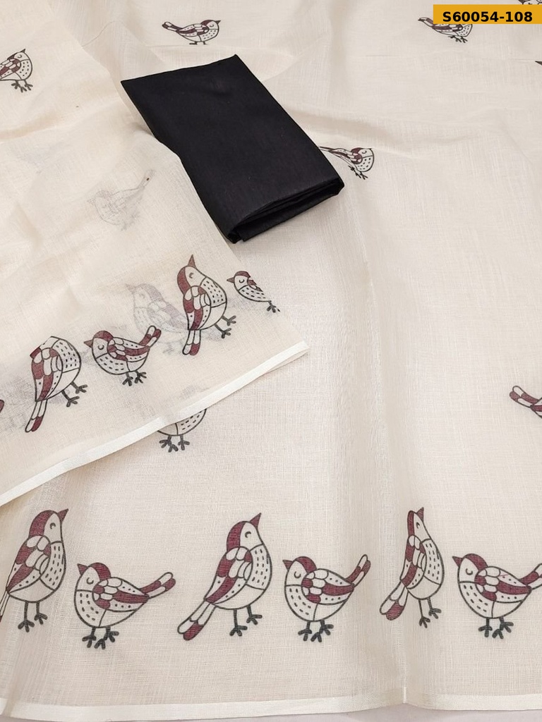 Fancy Soft Linen Cotton Saree