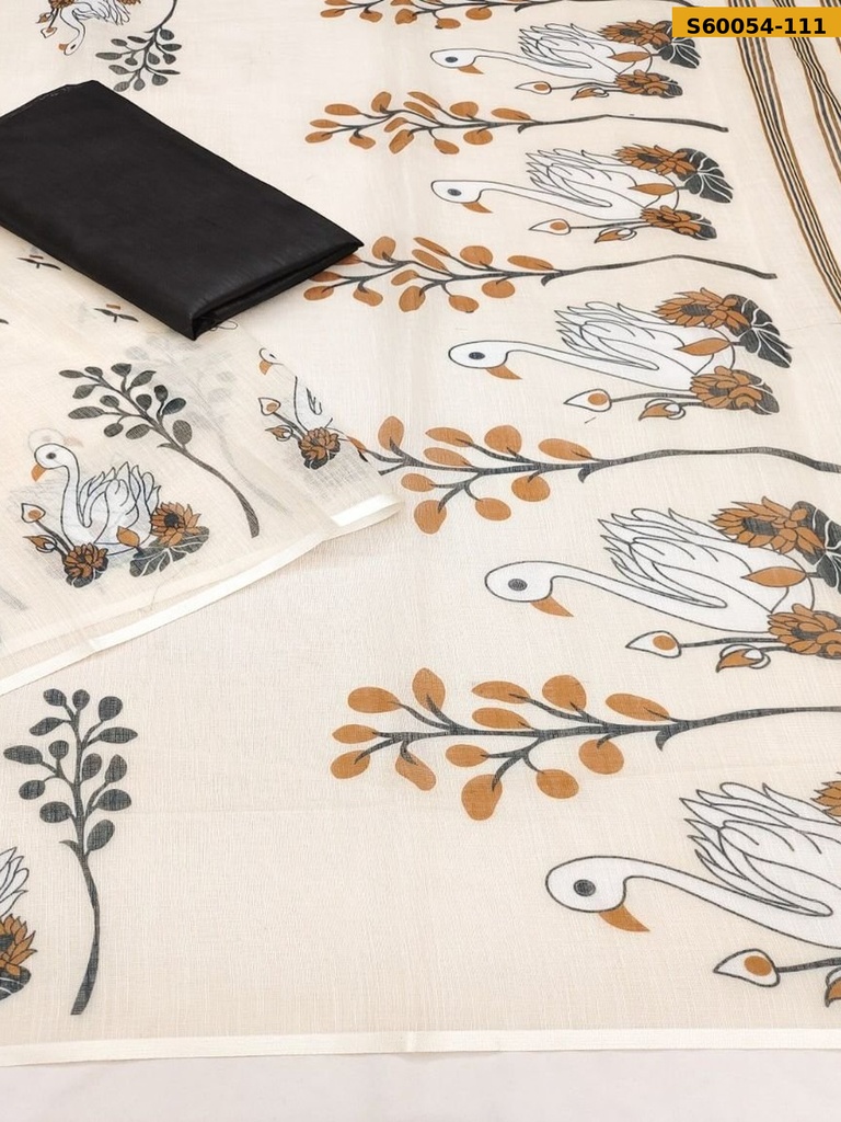 Fancy Soft Linen Cotton Saree