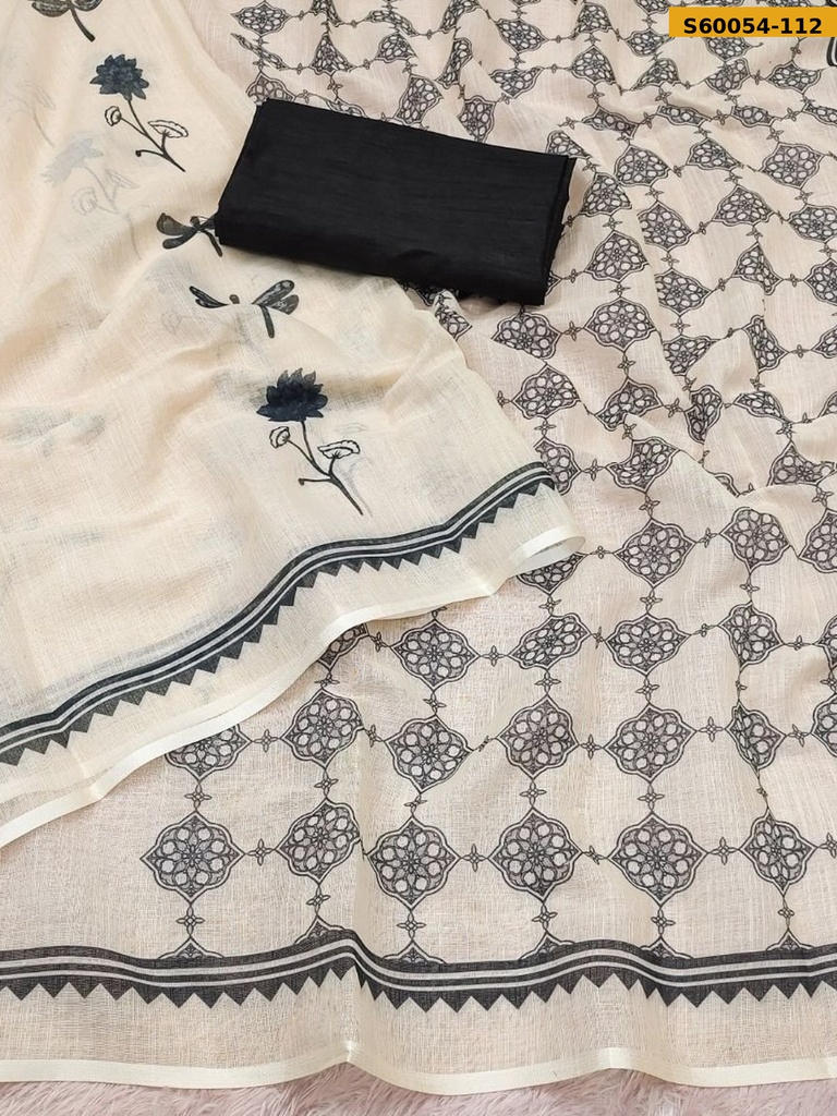 Fancy Soft Linen Cotton Saree