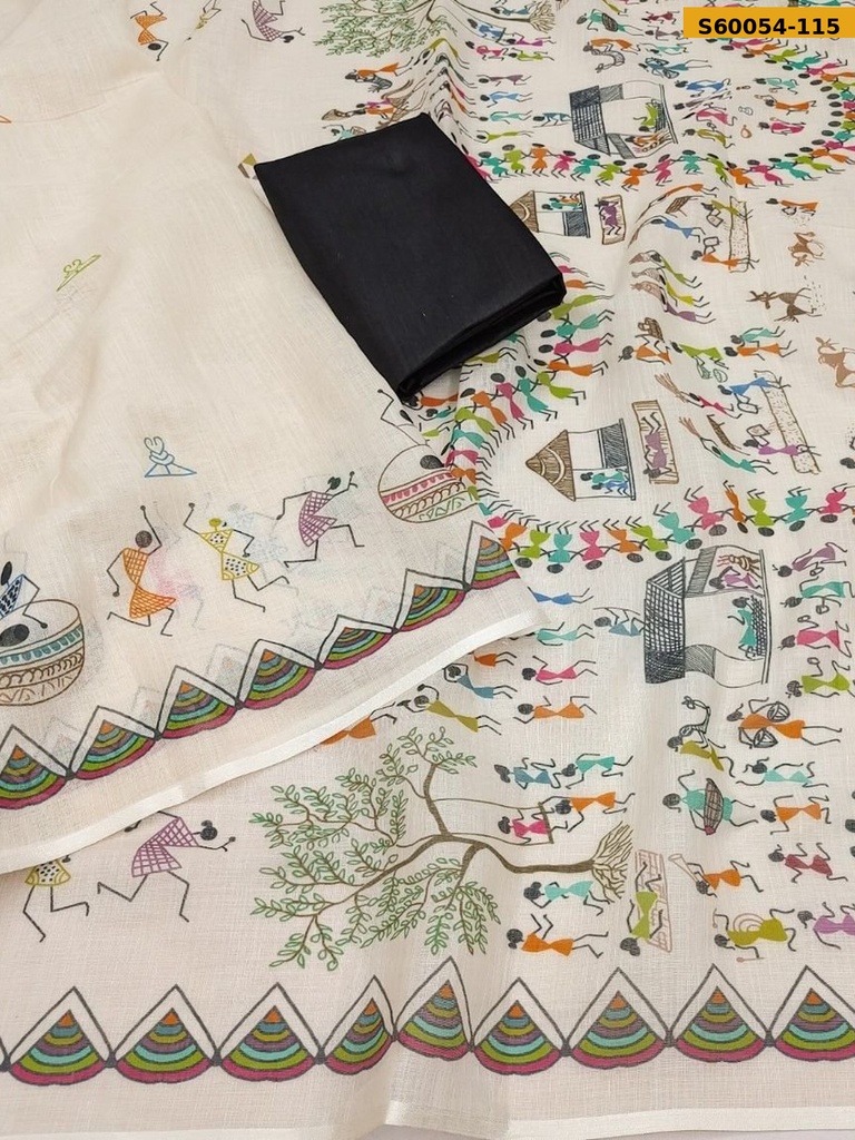 Fancy Soft Linen Cotton Saree