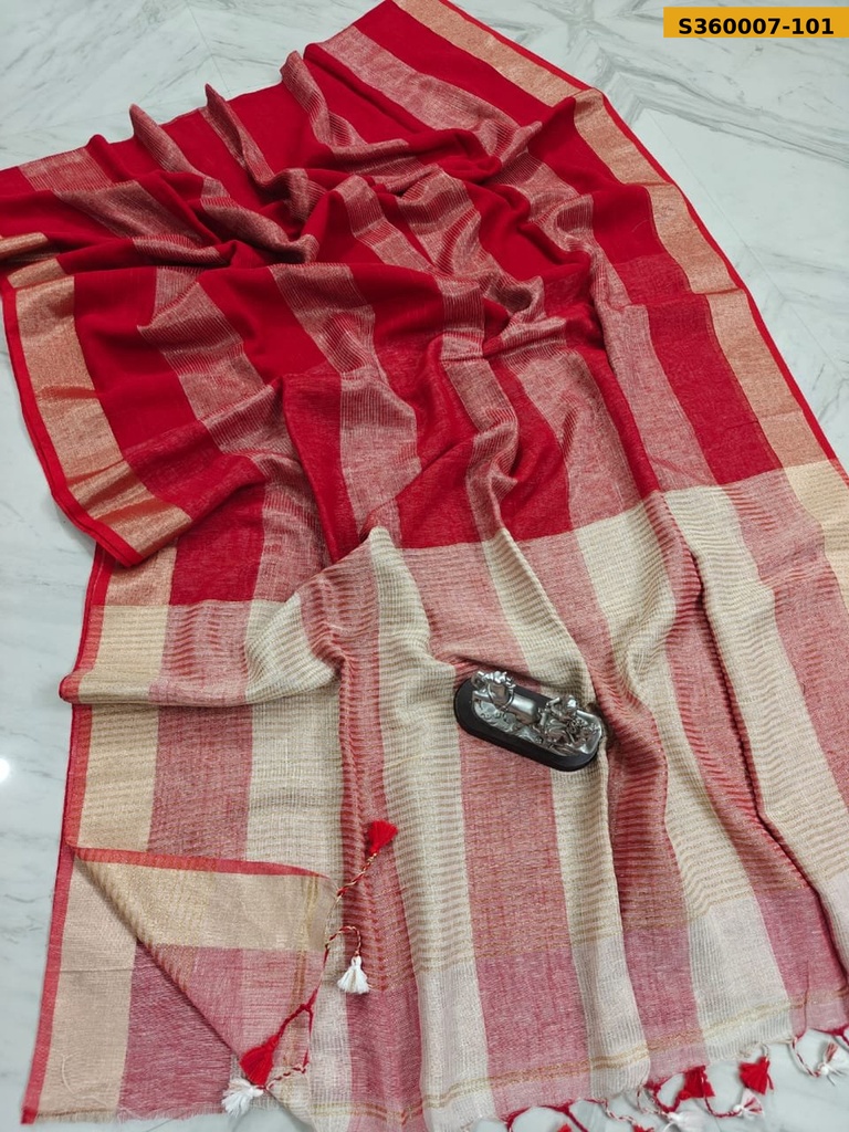 Fancy Cotton Linen Weaving Saree