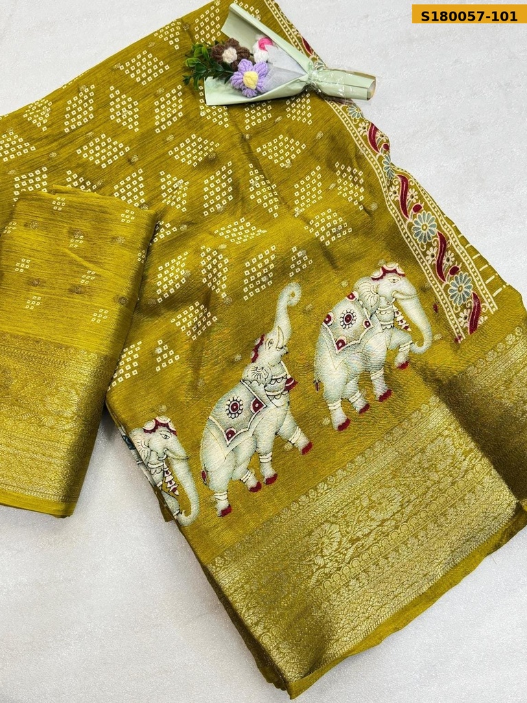 Fancy Chinnon Silk Saree