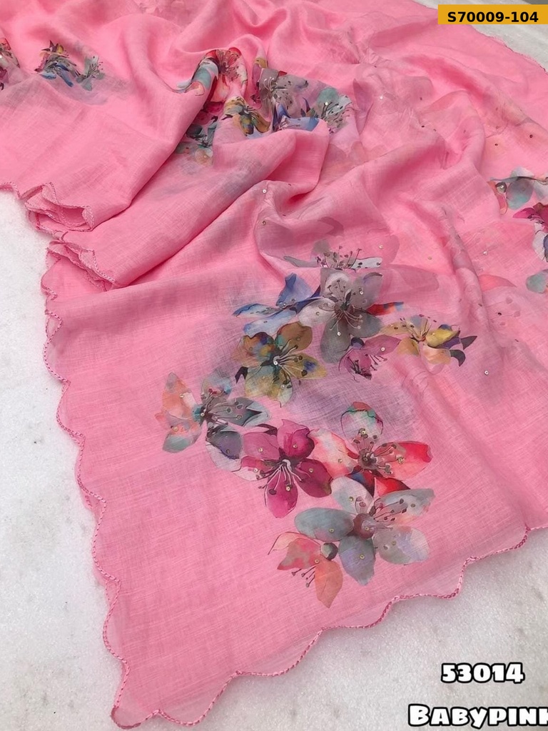 Fancy Soft Linen Saree