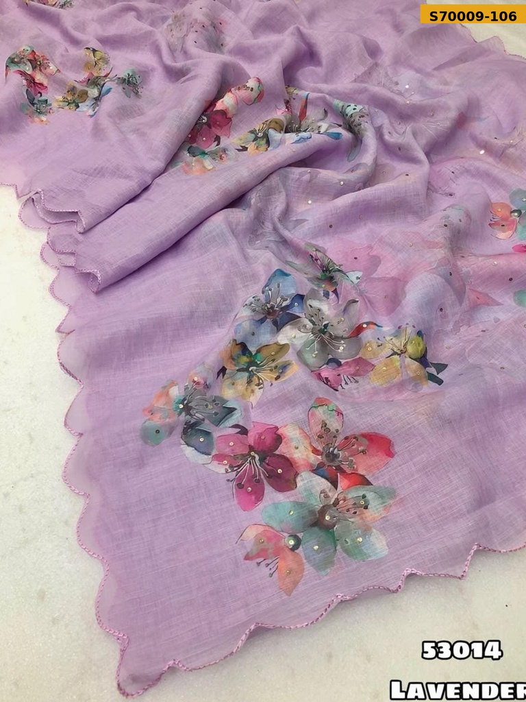 Fancy Soft Linen Saree