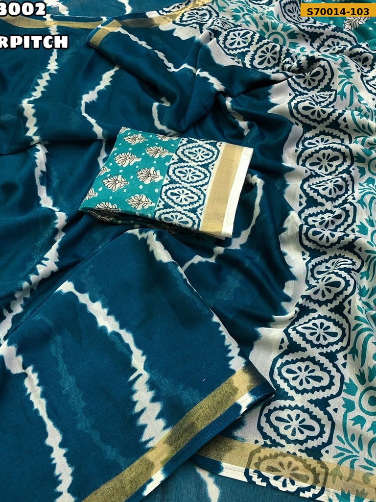 Fancy Mul Cotton Sibori Print Saree