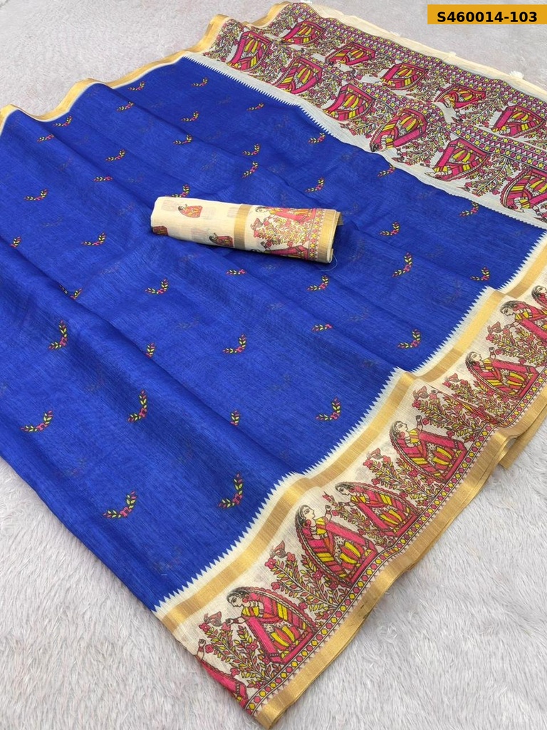 Fancy Soft Linen Cotton Saree