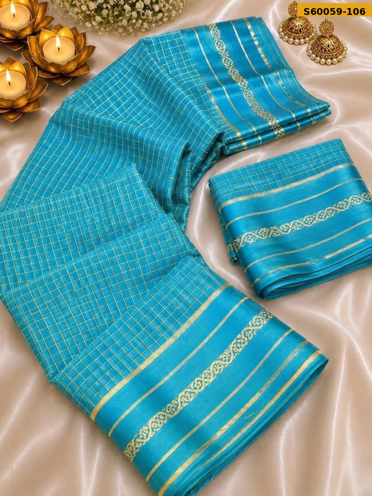 Fancy Viscose Georgette Checks Saree