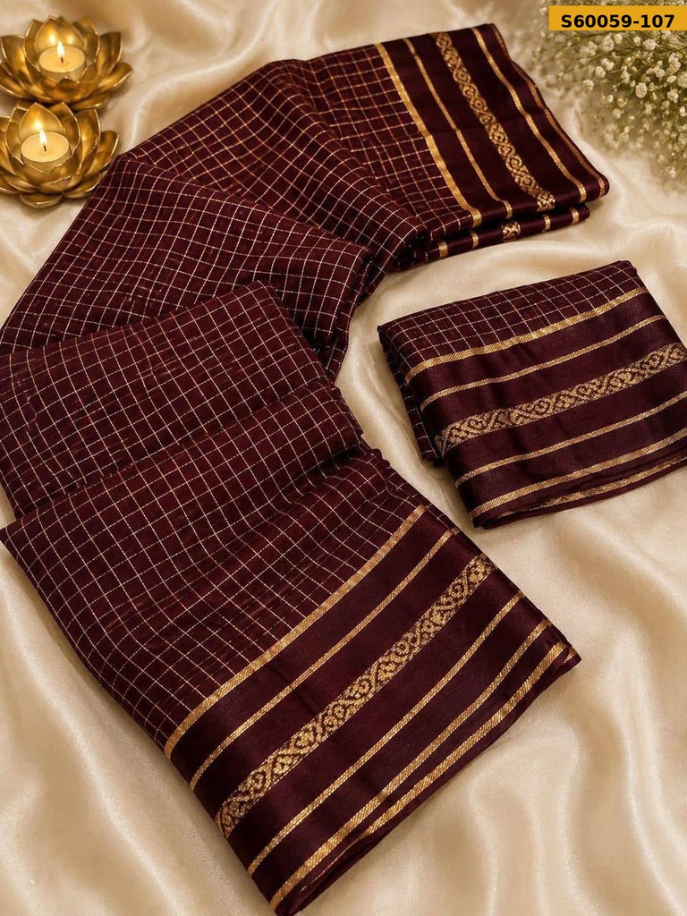 Fancy Viscose Georgette Checks Saree