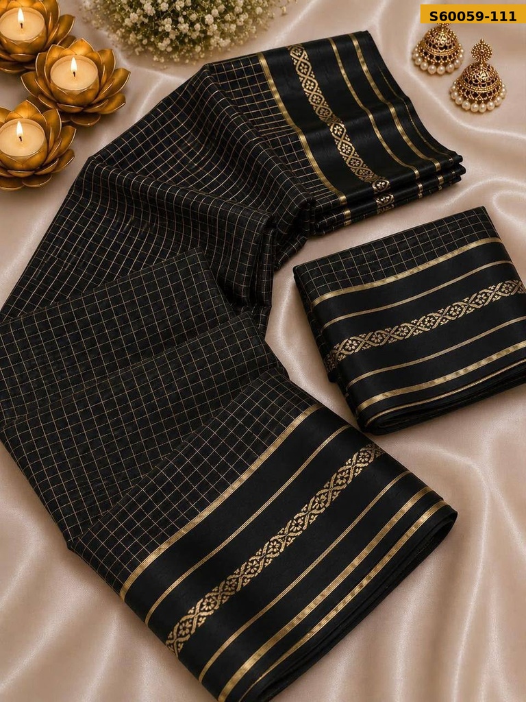 Fancy Viscose Georgette Checks Saree
