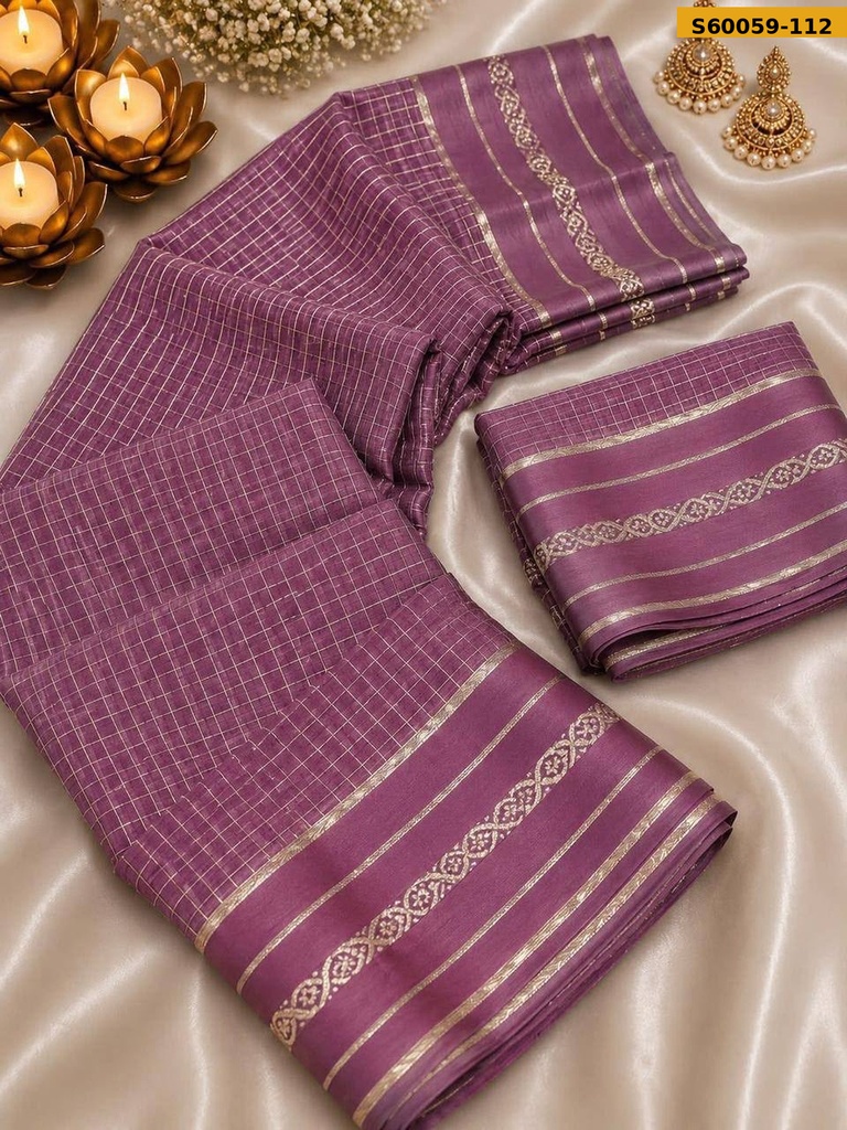 Fancy Viscose Georgette Checks Saree