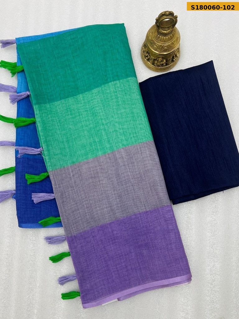 Fancy Linen Rainbow Saree