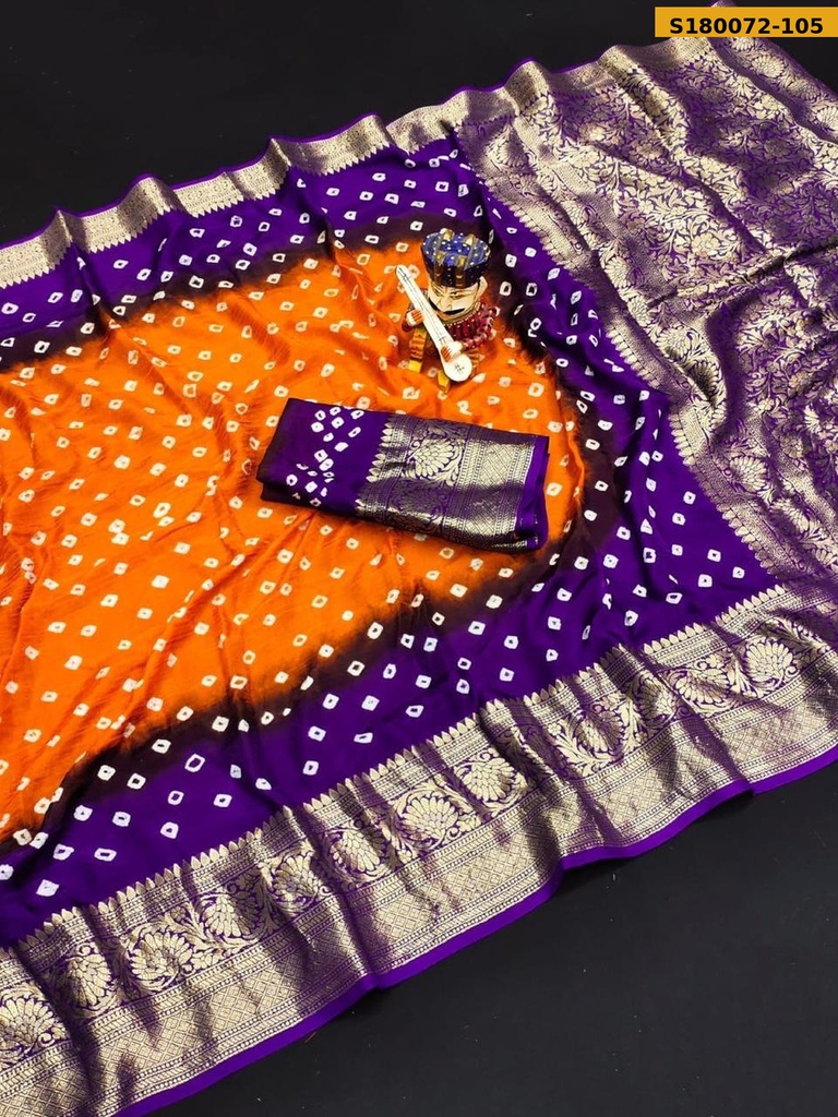 Fancy Cotton Silk Bhandhani Printed Saree
