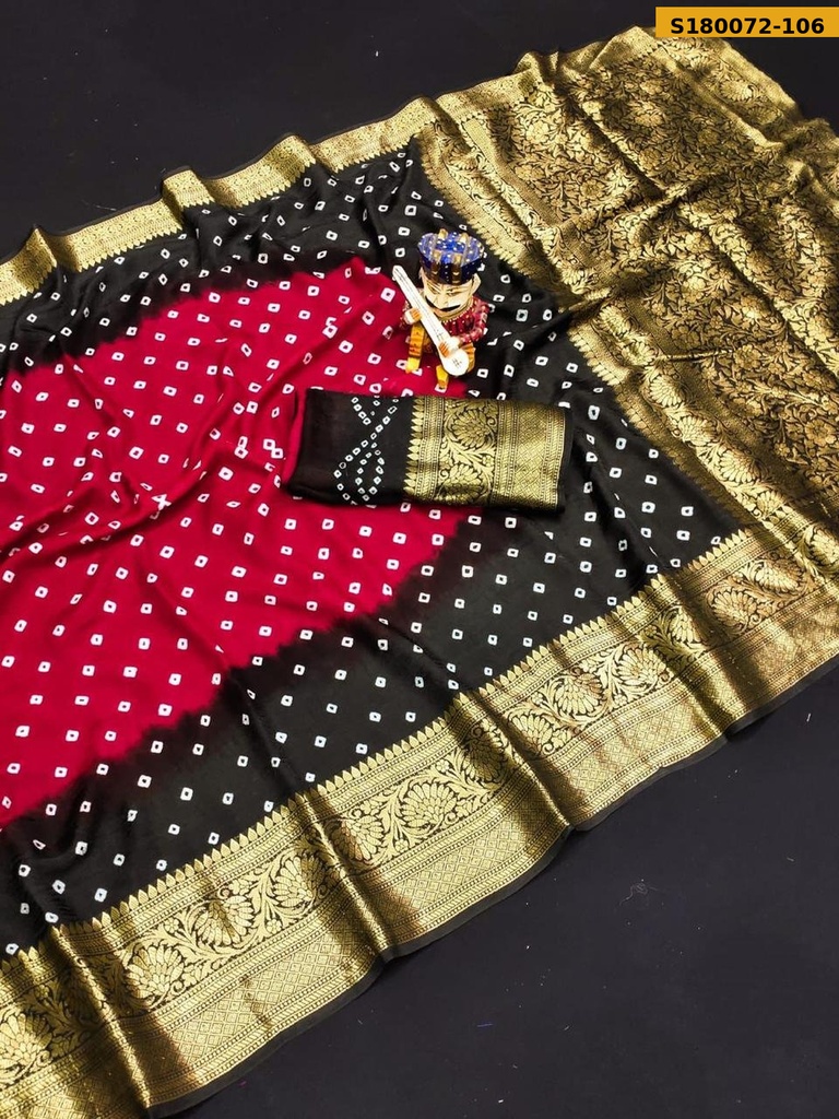 Fancy Cotton Silk Bhandhani Printed Saree