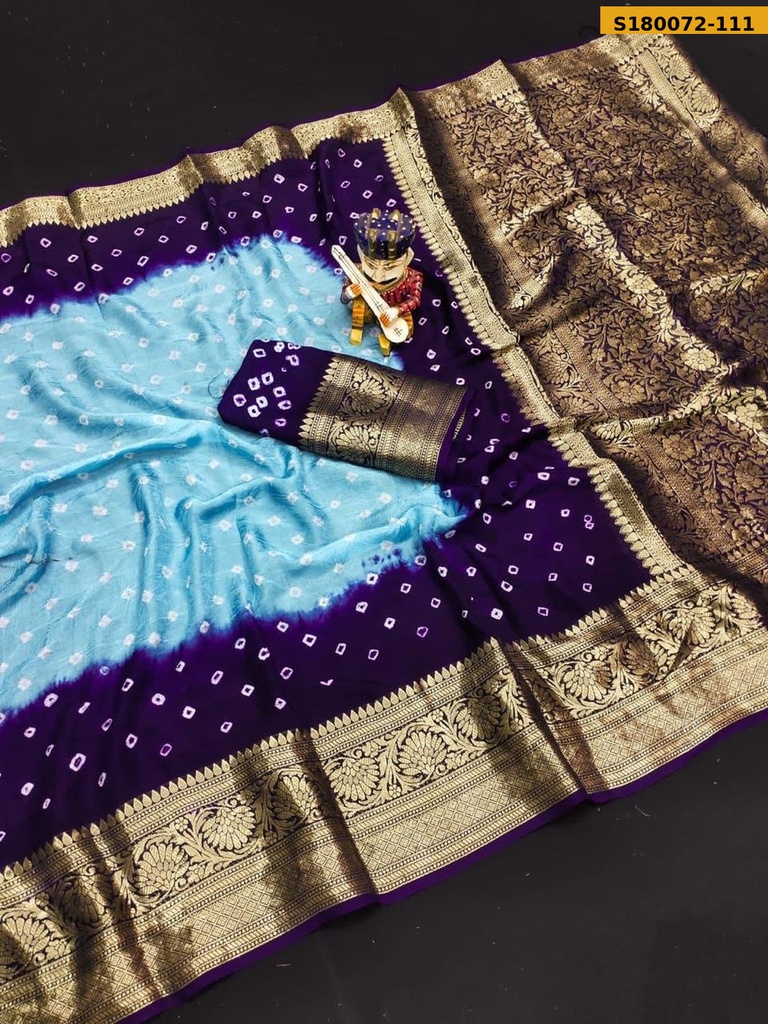 Fancy Cotton Silk Bhandhani Printed Saree