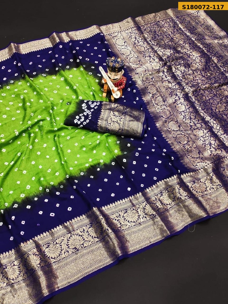Fancy Cotton Silk Bhandhani Printed Saree
