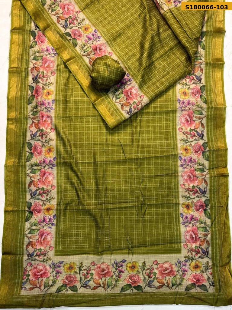 Fancy Soft Linen Cotton Saree