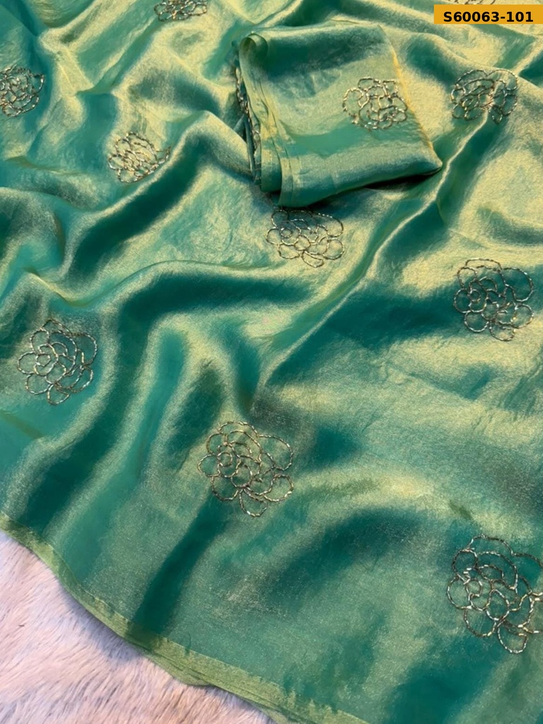 Fancy Two tone Space Silk Saree