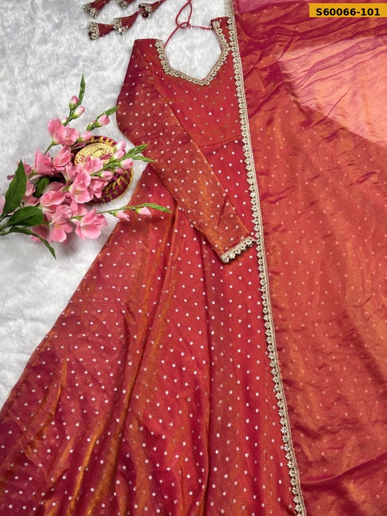 Fancy NC Moss Gown With Dupatta