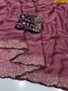 Fancy Star Georgette Embroidery Saree