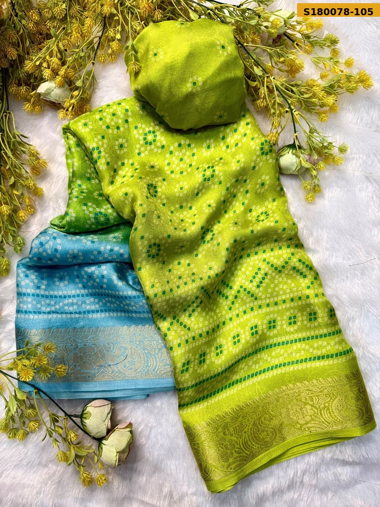 Fancy Dull Moss Silk Saree