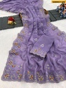 Fancy Crush Embroidery Saree