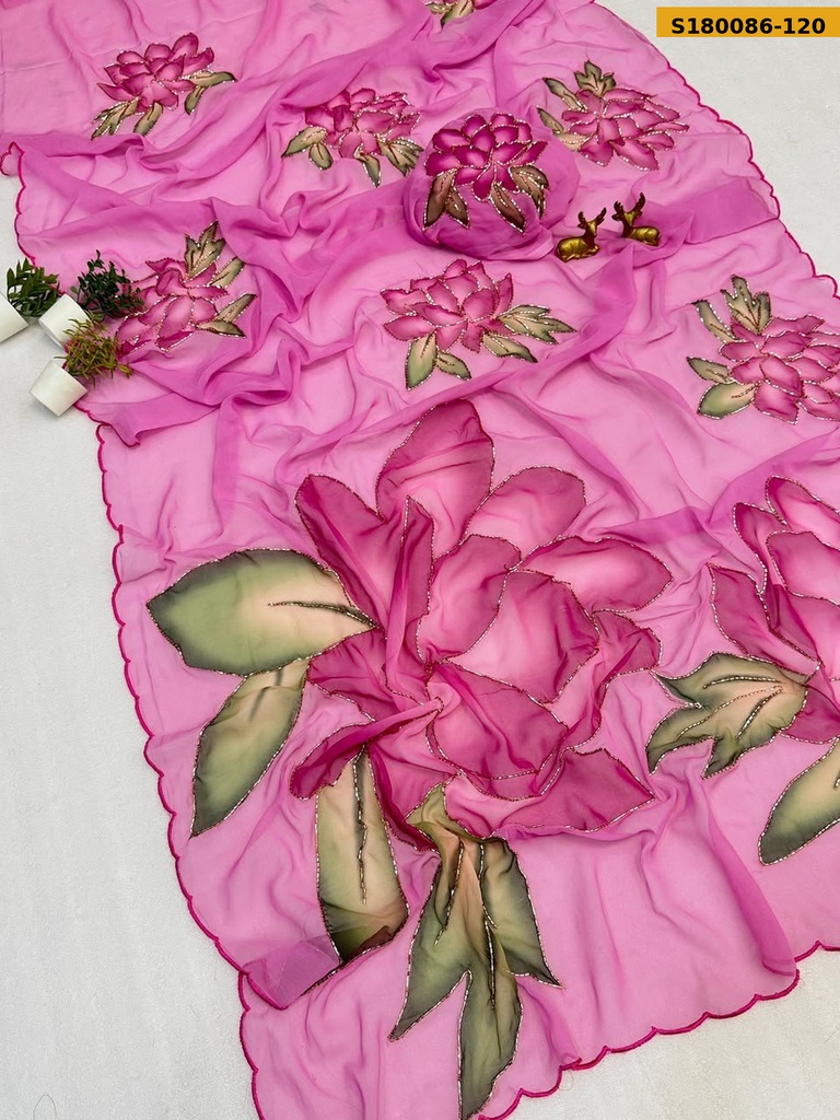 Fancy Soft Chiffon Floral Printed Saree
