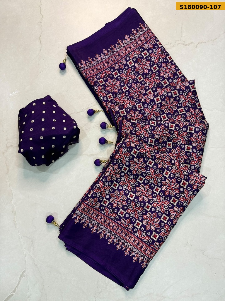 Fancy Crepe Gajji Silk Saree