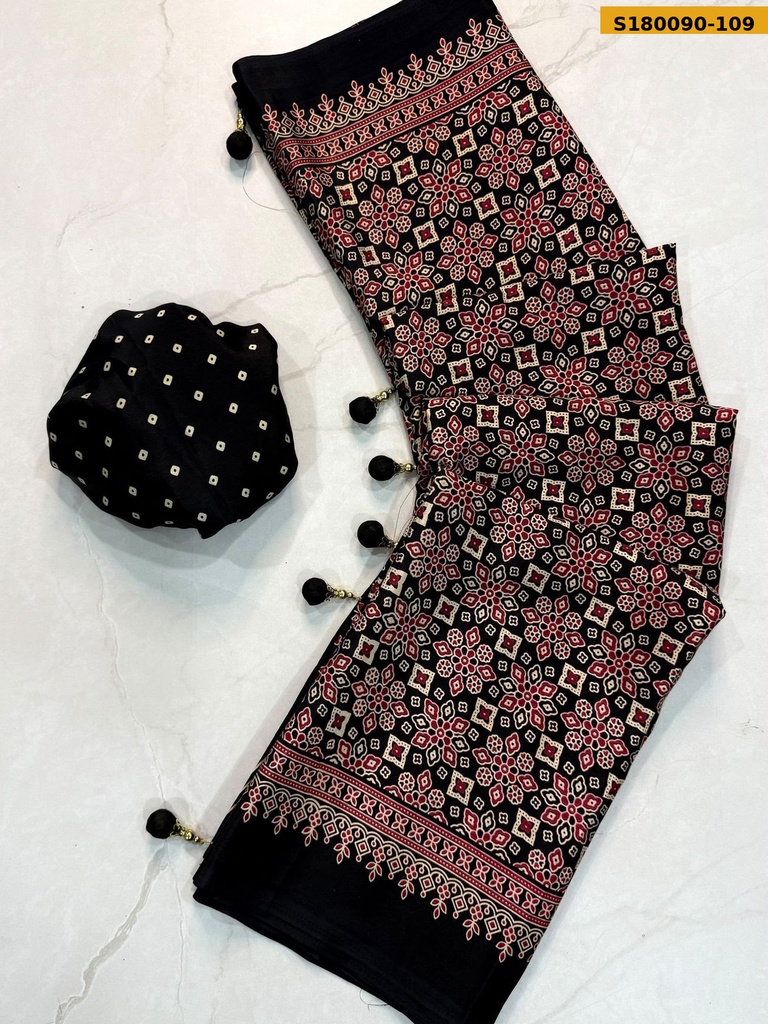 Fancy Crepe Gajji Silk Saree