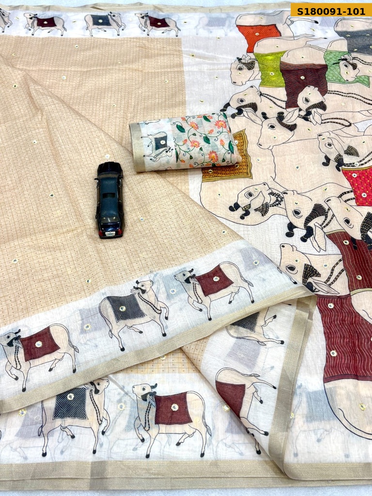 Fancy Soft Chanderi Slub Cotton Saree