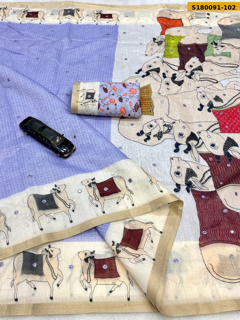 Fancy Soft Chanderi Slub Cotton Saree