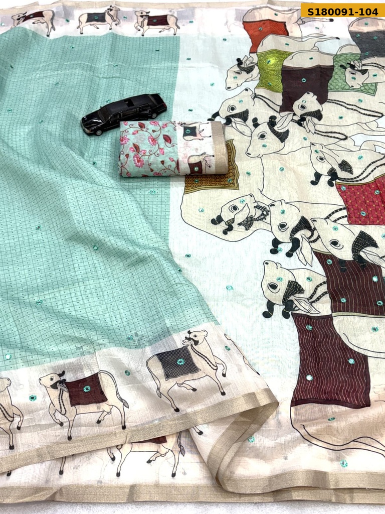Fancy Soft Chanderi Slub Cotton Saree