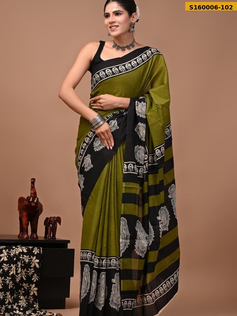 Fancy Cotton Mulmul Sarees