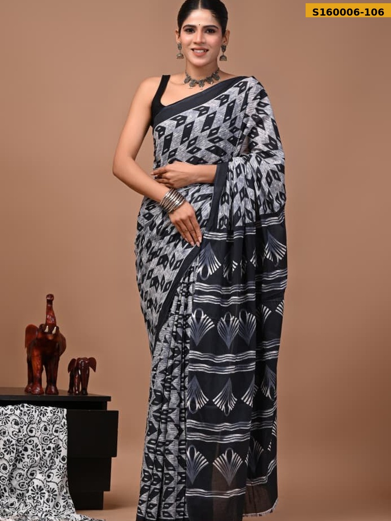 Fancy Cotton Mulmul Sarees
