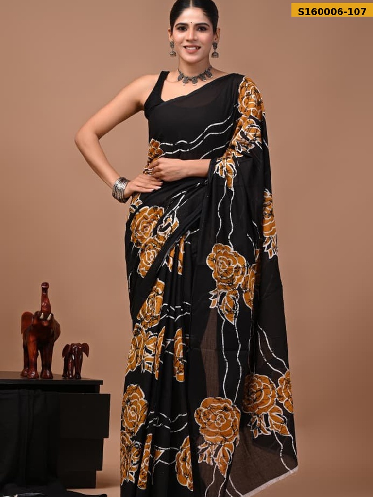 Fancy Cotton Mulmul Sarees
