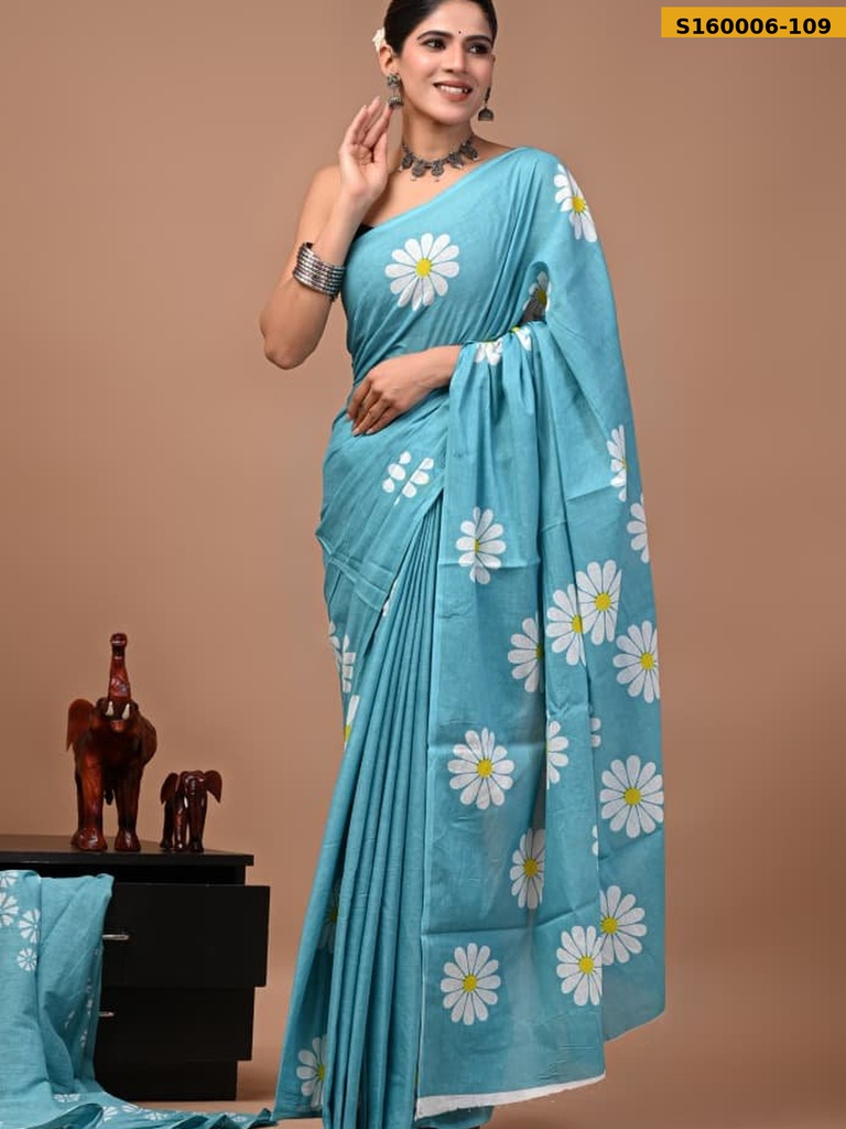 Fancy Cotton Mulmul Sarees
