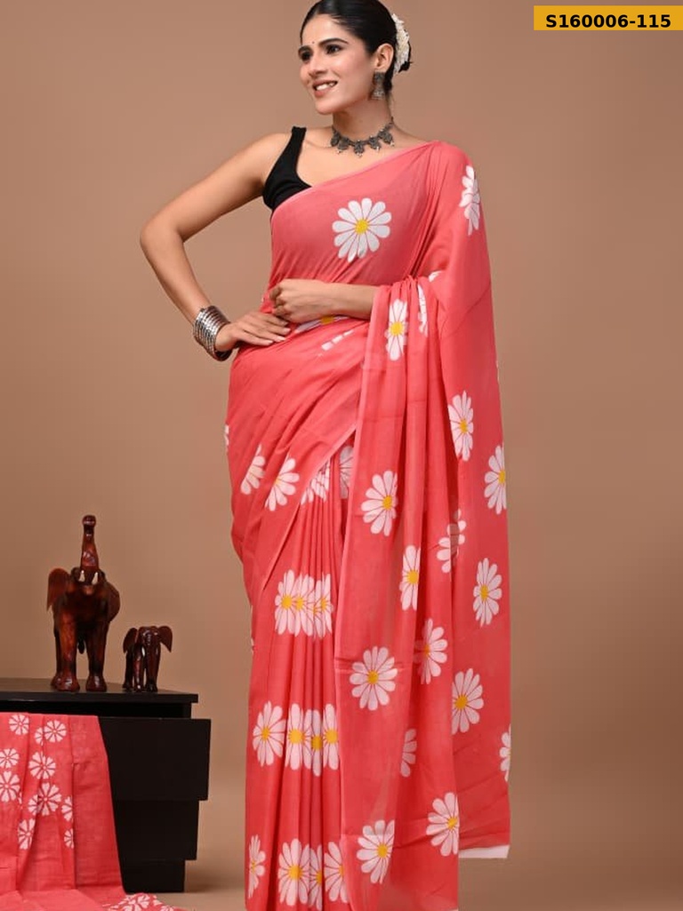 Fancy Cotton Mulmul Sarees